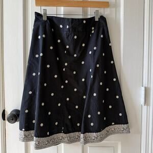 Vintage Gap Women’s Black Floral A-Line Cotton Skirt Lined Summer Y2K Size 2